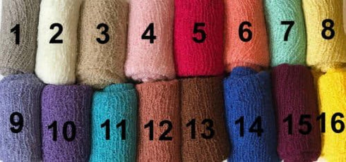Matissa Newborn Baby Photography Prop Swaddle Cheesecloth Knit Crochet Wrap, 16 Colors Available (White)