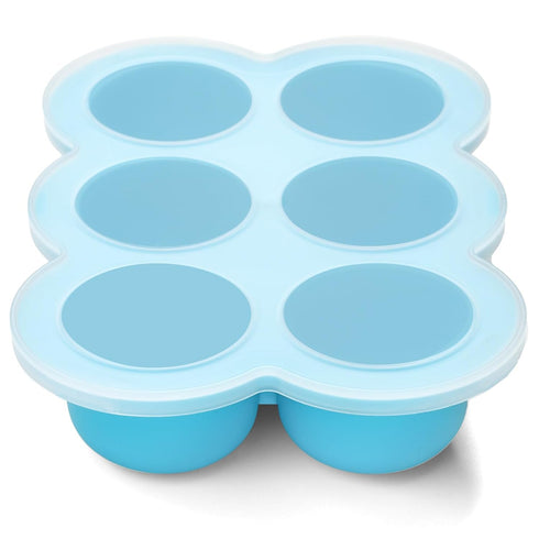 Baby Food Freezer Tray with Lid, 6 x 3 Ounce Silicone Freezer