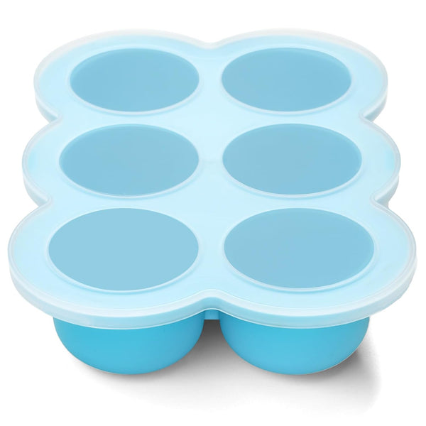 Baby Food Freezer Tray with Lid, 6 x 3 Ounce Silicone Freezer