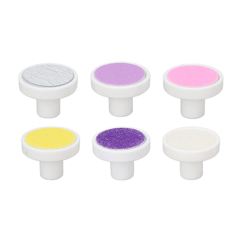 Trimmer Set 6 Electric Baby Nail Nail File Kit with Grinding Heads for Infant (White)