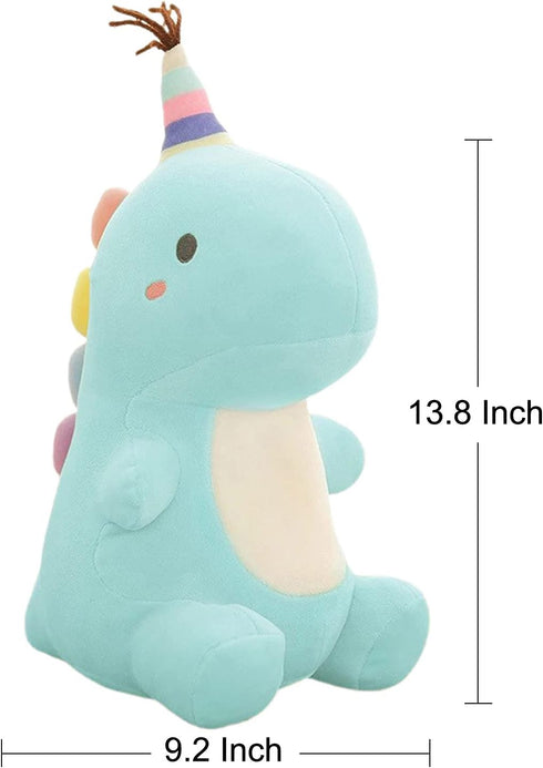 VHYHCY Cute Dinosaur Stuffed Animal Plush Toy, Soft Dino Plushies for Kids, Blue, 13.8 Inch