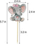 Yuntop 36 Pink Elephant Cupcake Toppers - Baby Shower, Birthday Party Supplies, Cute Baby Girl Cake Decorations