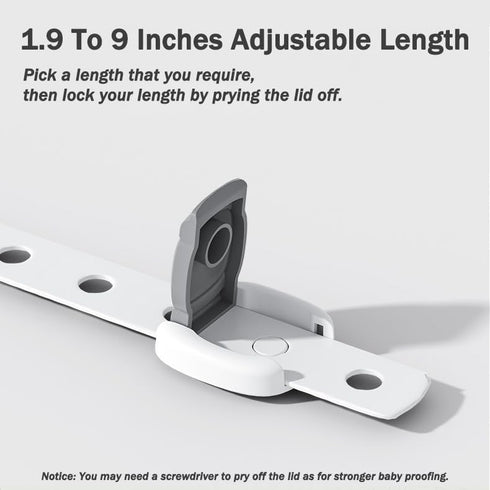 Child Proof Refrigerator Lock Pack, 6 Cabinet Locks Baby Proofing Straps for Kids Safety with 3M Adhesive