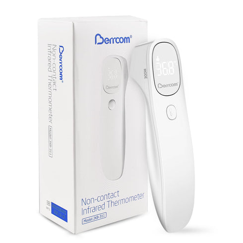 Berrcom Non-Contact Infrared Thermometer, Digital Forehead Thermometer for Adults and Kids with Fever Alert, 3 in 1