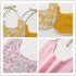 GZMM Baby Bib for Girls, 3 Pack Reversible Waterproof Handmade Natural Cotton Drool Bib 0-12 Months