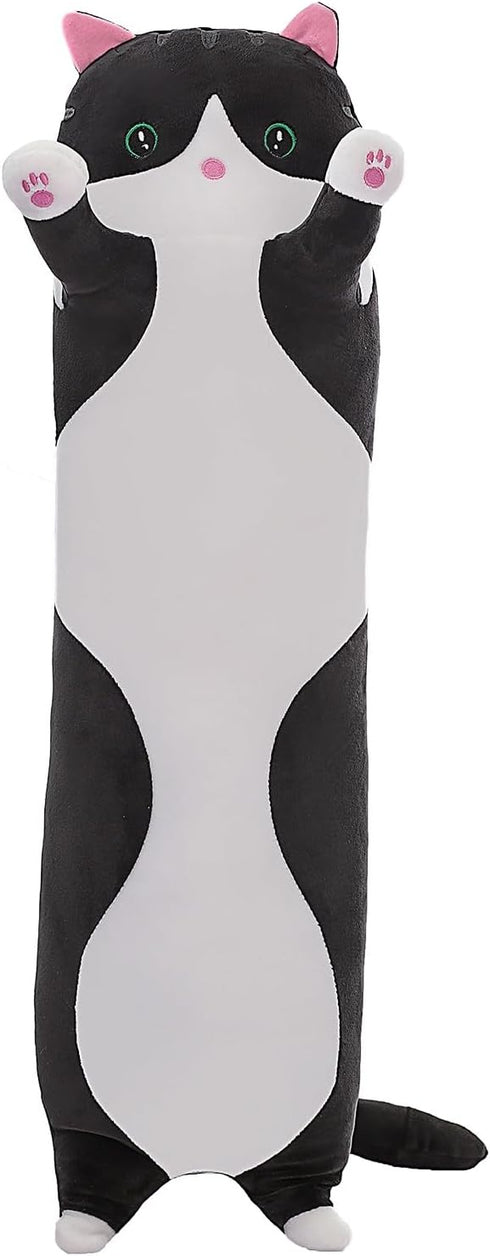 Cute Cat Plush Long Body Pillow Soft Cartoon Stuffed Animal Doll, Kawaii