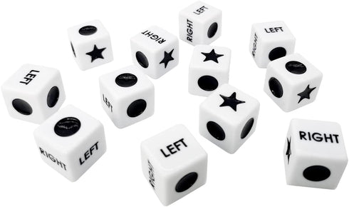 Ahoper 12 16mm Right Left Center Dice Only Dices Prime Dice Game six sided Standard Size, Easy to Grip