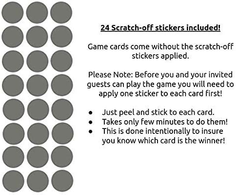 Girl - What's In My Diaper Baby Shower Scratch Off Game | African American | 24 Cards - 1 Winner | Baby Shower Prizes