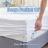 Abstract Waterproof Mini Crib Mattress Protector - Quilted Fitted Cover for Bassinet, 24" x 38" Mini Crib, White