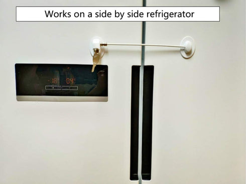 1 Pack Refrigerator Lock with 2 Keys, Dorm Freezer Door Lock and Child Safety Cabinet Lock with Strong Adhesive