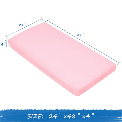 2 Pack, 24" 48" 4" Nap Mat Sheet x x Fitted Elastic Corners Preschool Day Care Rest Nap Mat Cover, Soft & Breathable