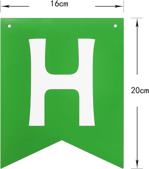 Green Happy Birthday Banner, Greenery Theme Party Bunting Supplies for Birthday Garland Nursery Hanging Decoration 13pcs