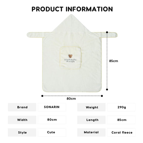 SONARIN Cute Hooded Baby Carrier Cover,Windproof Warm Winter Cover for Baby Carrier,Universal Sling Cloak Cape Stroller