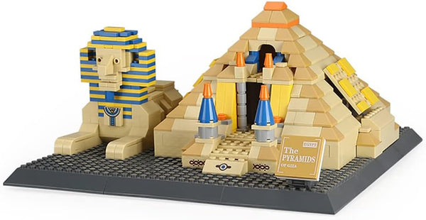 643Pcs Great Pyramid of Giza & Sphinx Egypt Building Blocks Toys Puzzle Set for Kids Adults