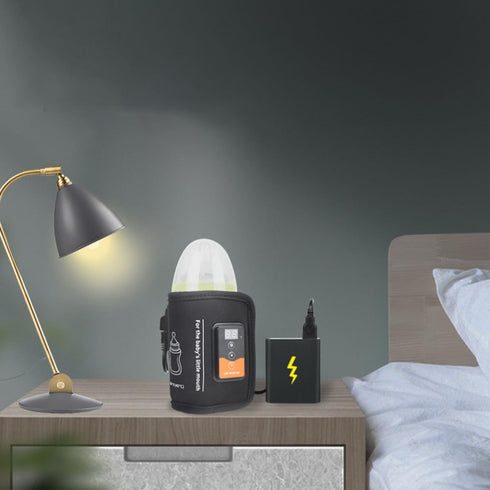 HONITANO USB Portable Bottle Warmer for Bottle Breast Milk Warm Wrap Adjustable Temperature with LCD Display Reusable