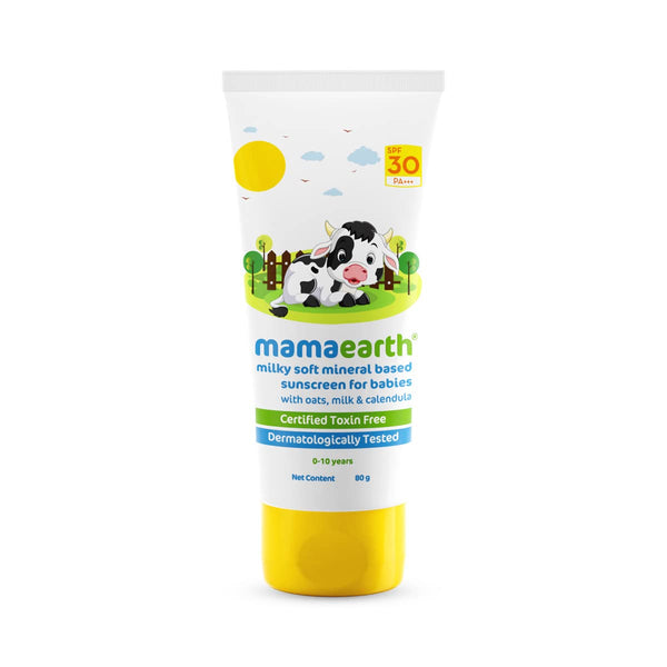Mamaearth Milky Soft Mineral Based Sunscreen SPF 30 & PA+++ with Oats,