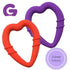 Heart-Shaped Silicone Baby Teether Teething Ring, BPA Phthalate Free Non-Toxic Toy for 3 Months+ (Red)