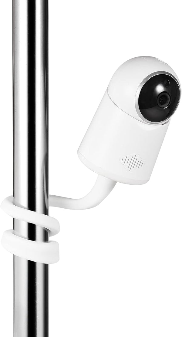 Universal Baby Monitor Camera Mount for Crib - Compatible with Arlo, Owlet, Goodbaby, Adjustable Stand (White)