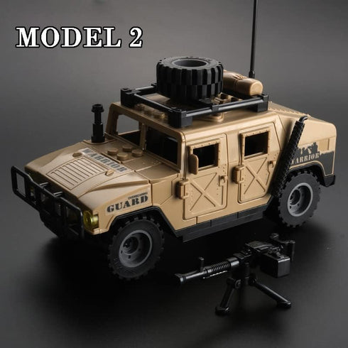 Military Vehicle Building Blocks Playsets, 4 in 1 Army Truck Building Kit for Kids, Army Vehicles Toys