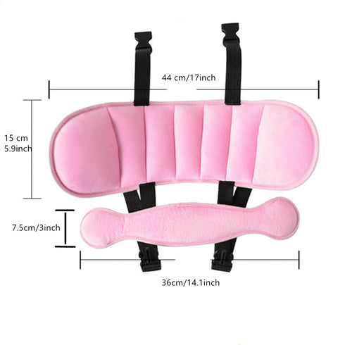 Car Seat Head Support Band, Safety Car Seat Neck Relief, Adjustable Child Car Seat, Infants and Baby Head Support(Pink)