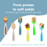 NumNum Baby Spoons Set - Feeding Littles x Silicone Pre-Spoon GOOtensils for Kids 6+ Months, 3 Spoons, Neutrals