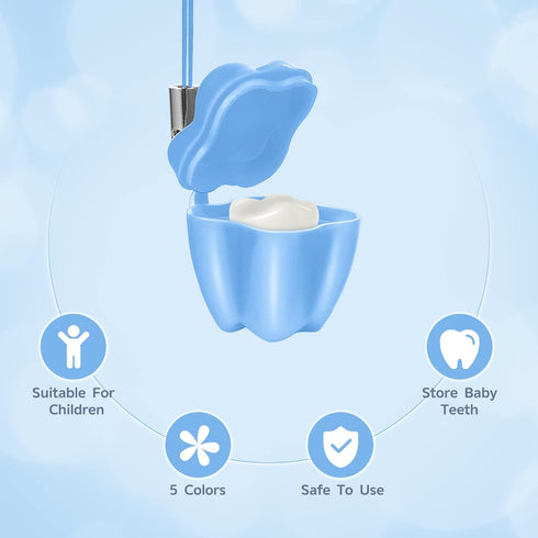 SUPVOX 5PCS Baby Teeth Storage Box with Necklace: Cute Organizer for Kids Keepsake Holder for Milk Teeth