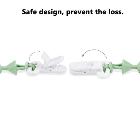 PandaEar 8 Pack Baby Toy Straps & Silicone Pacifier Clips, Dinosaur Teether Harness for Baby Boys & Girls