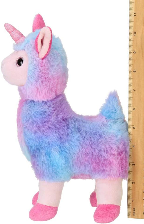 Bearington Luna Llamacorn Plush, 10 Inch Rainbow Llama Stuffed Animal