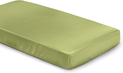 SiinvdaBZX Satin Mini Crib Sheets, 38 x 24In, Silky Soft Mini Portable Crib Sheets, Sage Green