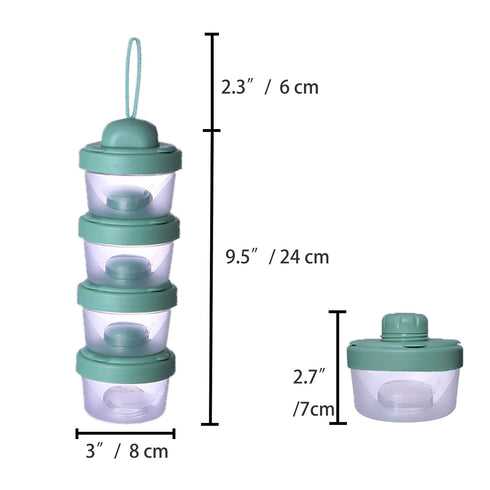 IENYPA 4 Layers Baby Milk Powder Formula Dispenser on The go, Baby Formula Containers for Travel, Formula Holder Mixer