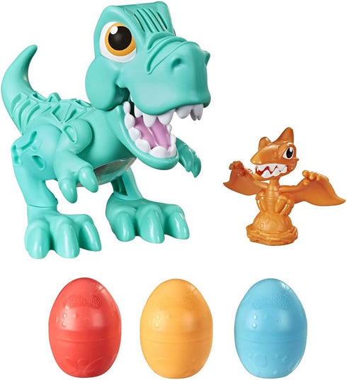 Play-Doh Dino Crew Crunchin' T-Rex Toy for Kids 3 Years and Up with Funny Sounds and 3 Eggs, Non-Toxic