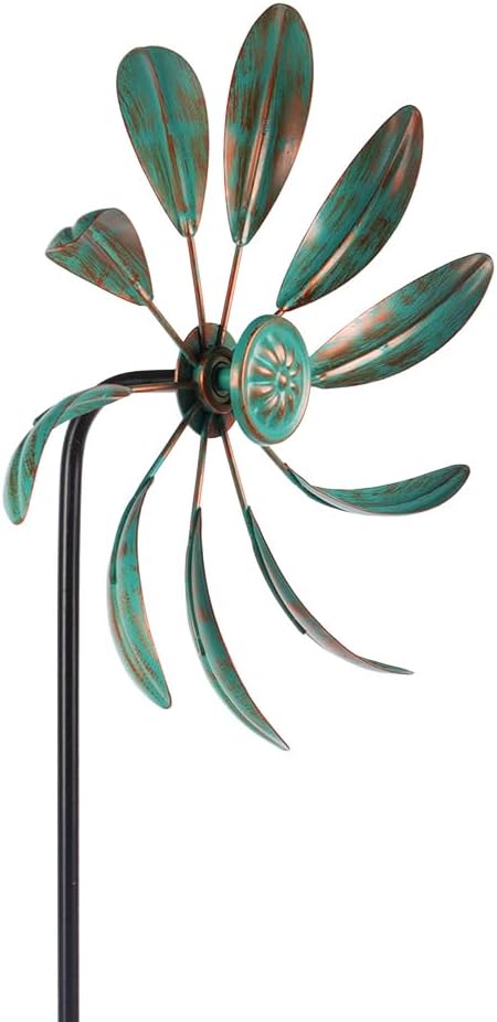 Outdoor Metal Wind Spinners, Garden Pinwheels Waterproof Sculptures, Small Windmills for Yard Decor