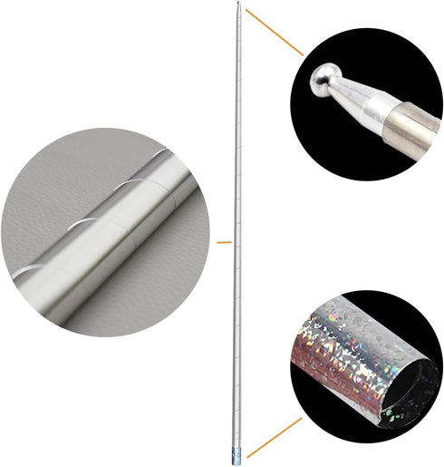 OUERMAMA Silver Magic Cane Metal Appearing Cane with Video Tutorial and Gloves for Magic Tricks
