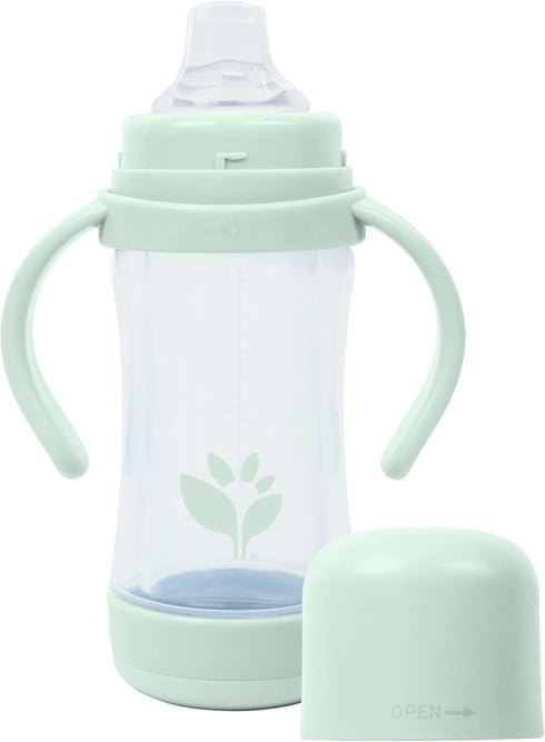 green sprouts Glass & Sprout Ware Sip & Straw 5oz., 6mo+, Plant-Plastic,