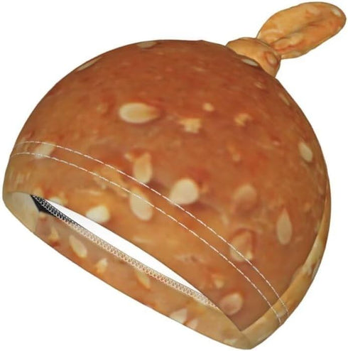 Qiankang 3D Sets Funny Hamburg Newborn Swaddling Blanket Beanie Hat Soft Baby Receiving Funny Food Blanket Soft