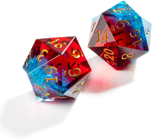Yiotfandoll 2PCS D20 22mm 20 Polyhedral Dice Dice Resin Sided Dice Game Dice for RPG MTG DND Dice Table Games (Red