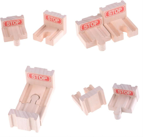 Ioffersuper 12 Set, pcs Wooden Train Track Male-Male Female-Female Bump Tracks, Bridge Pier Track(Random Colour),Cross