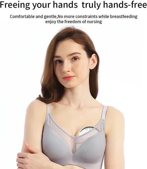 Generic 4 Wearable Electric Breast Pump, Variable Frequency, Modes, Anti-Backflow Design, White