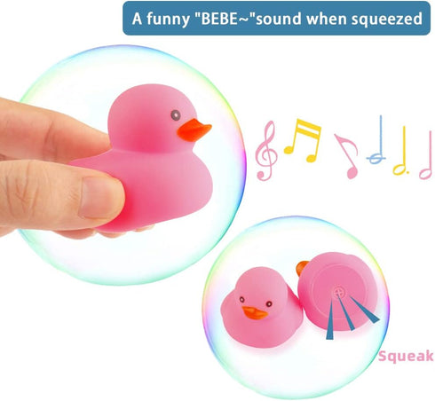 umbresen 12pcs Pink Rubber Ducks, Small Bath Toys for Preschool, Baby Shower, Pool Float, Halloween Party Favors