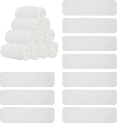 SHFGYG 10 Pack Reusable Adult Cloth Diaper Inserts - 4-Layer Ultra Absorbent Microfiber