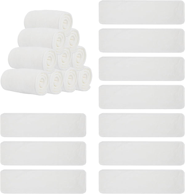 SHFGYG 10 Pack Reusable Adult Cloth Diaper Inserts - 4-Layer Ultra Absorbent Microfiber