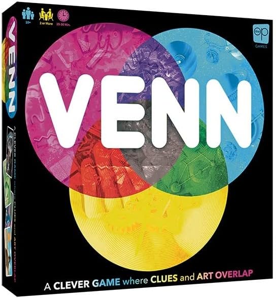Venn Board Game: Family Game for 2+ Players with Cooperative & Competitive Gameplay Variations, Ages 10+