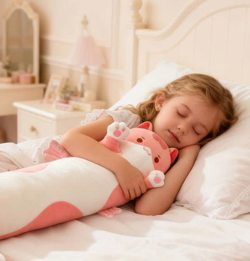 5 120% 20 Mewaii Long Cat Plush Sizes, Extra Filling Giant Plushness Kids Body Pillow, Kawaii Cute Pink Cat Stuffed