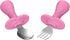 2 Pcs Toddler Utensils Set, Stainless Steel Forks and Spoons for Safe Flatware with Round Handle, BPA Free (Pink)