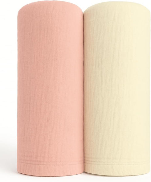 SUNSHINE & SNUGGLES Soft 100% Cotton Swaddles for Newborns, 2- Pack - Large, Breathable Baby