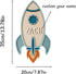 Personalized Rocket Name Sign for Kids Room, Custom Wooden Space Wall Decor with Name, Nursery Wall Art for Boys
