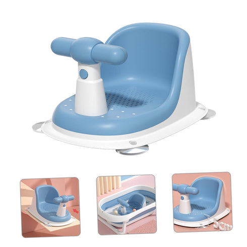 Bathtub Seat with Backrest Support for Bathing Non-Slip Shower Chair for Newborns and Easy to Maintain Light Blue Bath