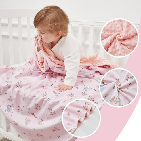 QSTEHEML Flower30*40in) Baby Blankets for Girls,Super Soft Nursery Minky Blanket Unisex, Baby Gifts Double Layer