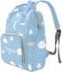 NZOOHY Backpack Mommy Backpack Moon Star Cloud Blue Personalized Diaper Bag Multi-Function Custom with Name Large