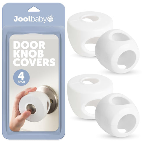 Jool Baby Door Knob Child Safety Covers (4 Pack), Prevent Kids from Opening Doors, Easy to Install